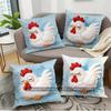 Cute Embroidery Style Chicken Throw Pillow Covers Pattern Cushion Cover Suitable For Sofa Bedroom Car Pillow Cover