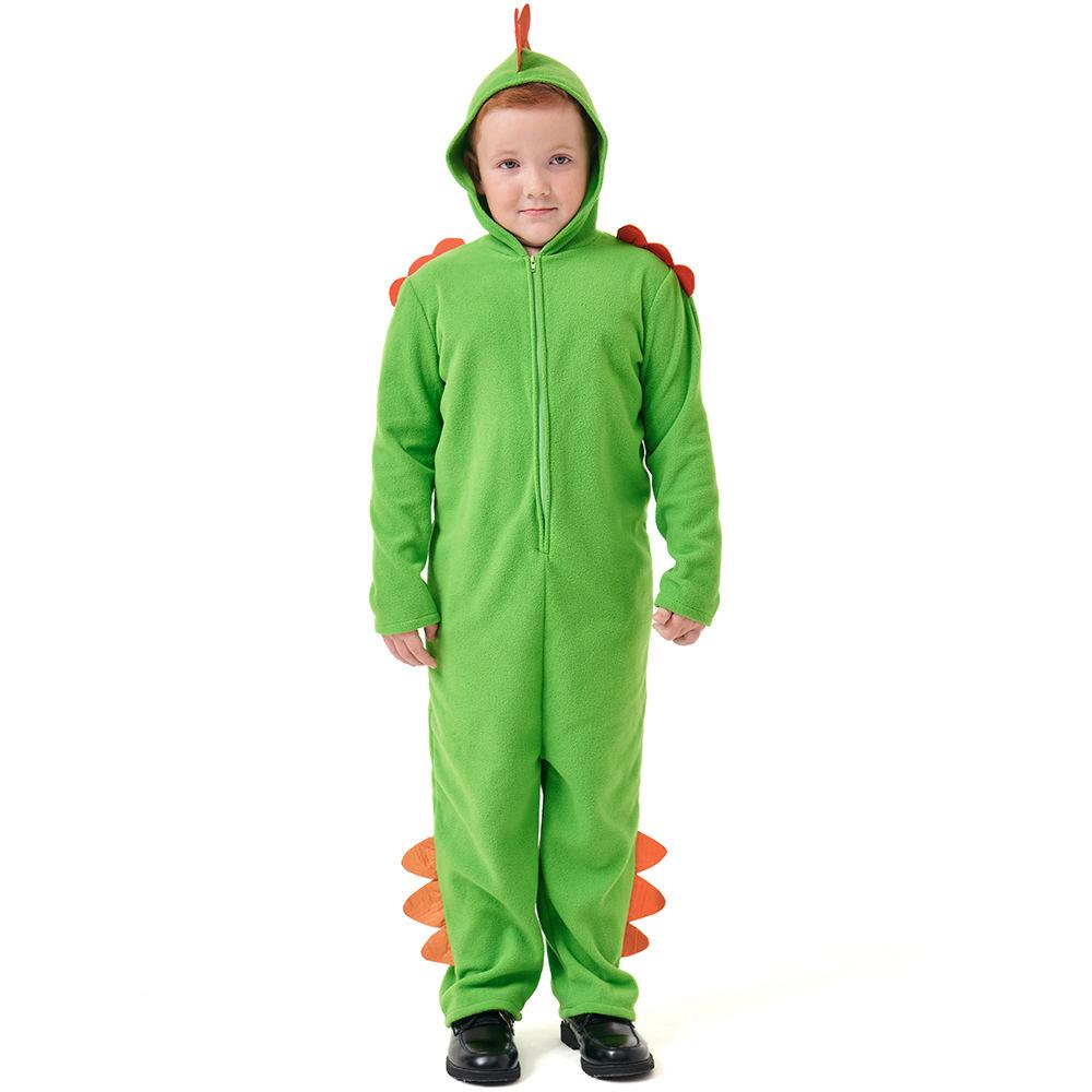Kids Boys Girls Animals Dinosaur Hooded Jumpsuit Halloween Role Play Dress Up Cosplay Costume