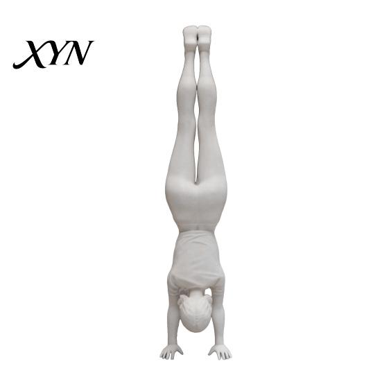 High-end Decorative Figure Inverted Girl Figurine, 3D Printed Athlete Statue, White Statue Sporty Sculpture for Home Table Shelf Decor Muscle Line