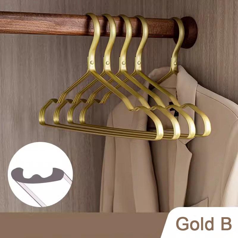 Złoty Wieszak na Ubrania Matowy Solidny Stop Aluminium Wieszaki Ekspozycyjne na Ubrania Spodnie Organizer do Garderoby Suszarka Balkonowa