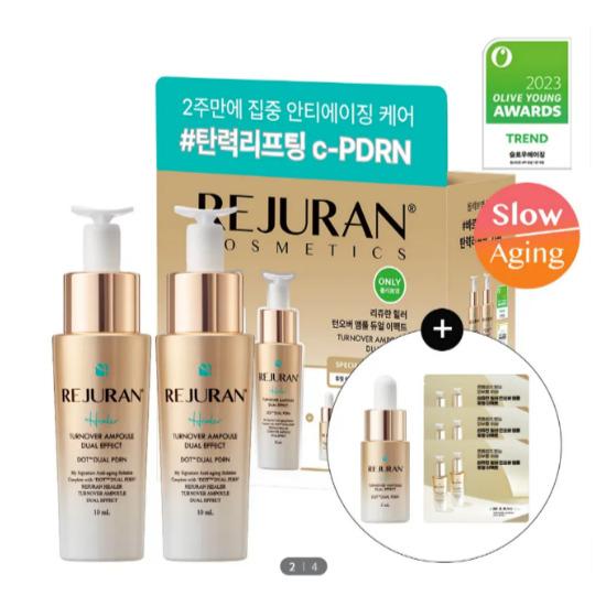 Rejuran Healer Turnover Ampoule Dual Effect PDRN Anti-Aging Radiance Serum 10ml X2 Special Double Set
