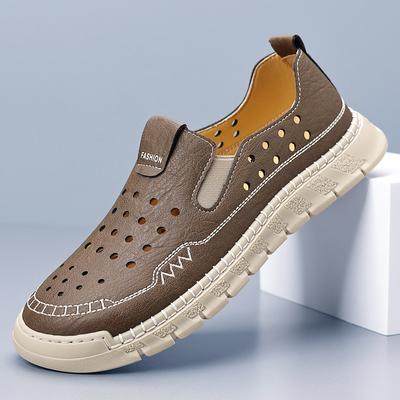 Mocassins pour hommes Semelles faites à la main de haute qualité Respirants Légers Chaussures de marche pour le parc Chaussures de conduite en cuir pour hommes