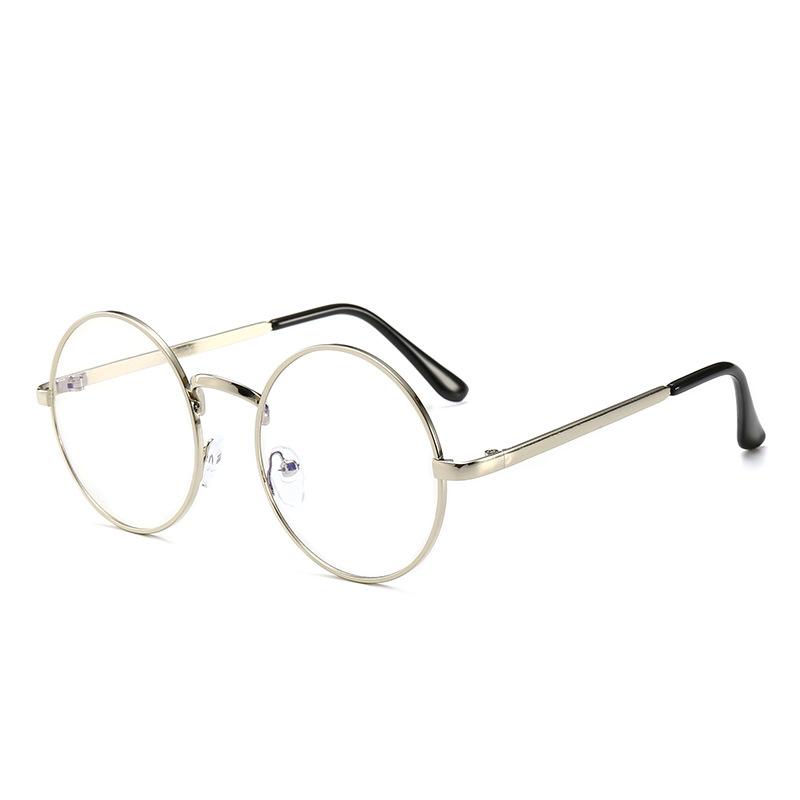 Mobile Phone Glasses Anti-Blue Light Retro Metal Round Frame Anti-Blue Light Glasses Round Glasses Frame Flat Mirror Men And Women