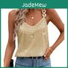 Fashion Spring Womens Summer Casual Solid Color Print Sleeveless Vneck Blouses Shirts