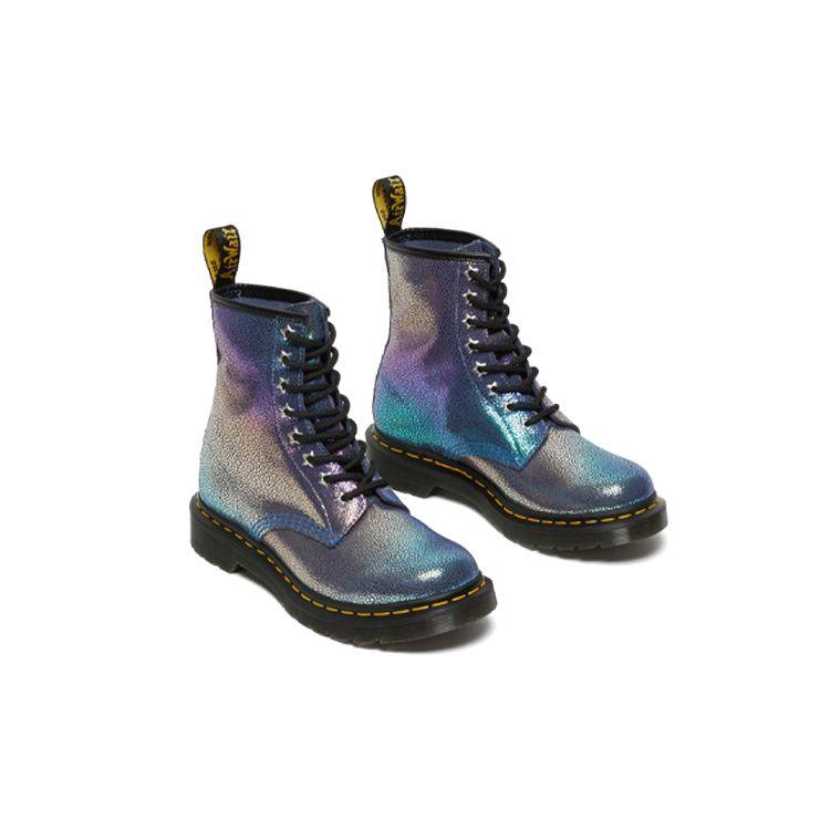 Dr. Martens 1460 Rainbow Ray Suede Durable Waterproof Short Boots Women Boots Purple 26963500