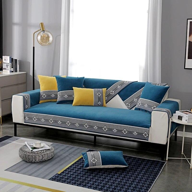 

Чехол на подушку для дивана из синели, универсальная нескользящая подушка на четыре сезона, чехол для дивана, универсальный чехол, тканевое полотенце, подлокотник, полотенце 70x70cm