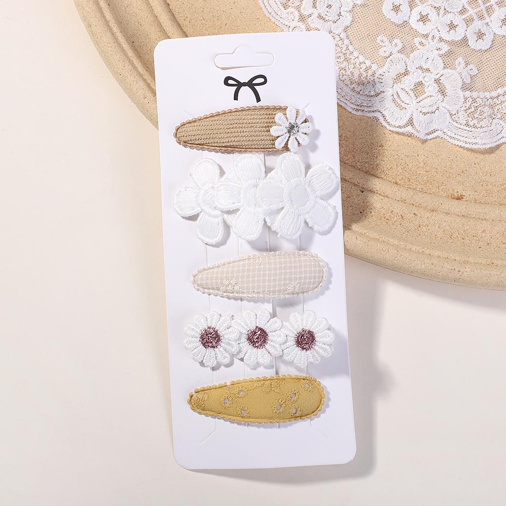 4/5Pcs Mini Baby Hairclip Cute HairClip Print Cotton Alloy for Toddler Girl Children Lovely Kid Headwear Baby Hair Accessories