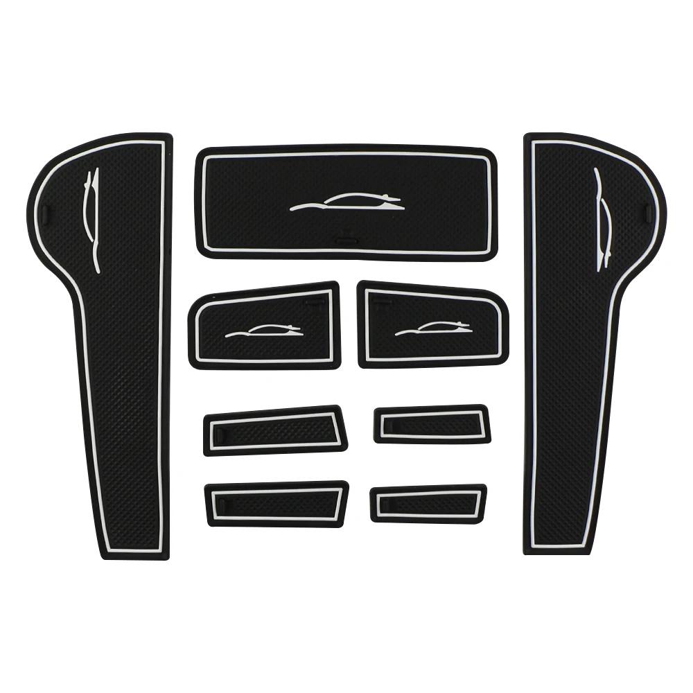 9 Stück Auto Anti-Rutsch Türschlitzmatten für Chevrolet Chevry Cruze Limousine Schrägheck 2009-2015 Silikon Türschlitz Pad Matte Zubehör