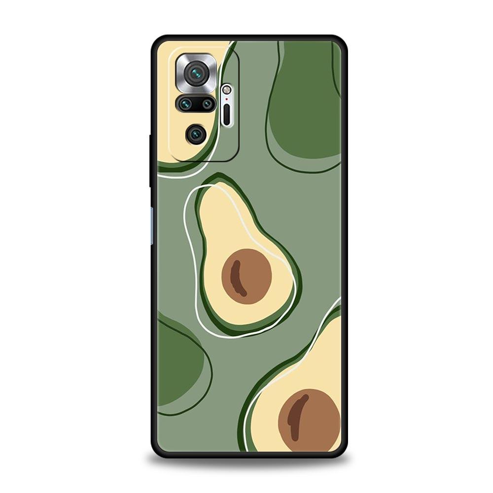 Cute Avocado Phone Case For Xiaomi Redmi Note 14 13 5G 10 11 12 Pro Plus 4G 14C 13C 12C 10C Black Cover