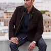 Mens Classic Faux Leather Jacket Retro Two-Piece Design Zip Up Outerwear Daily Wear