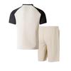 Men's 2025 Summer Color Block Suit: European/American Style Round Neck Tee & Shorts Set