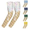 1 Pair Ice Cream Compression Arm Sleeves Adult Size Breathable Baseball Arm Covers Youth Sport Sun Protection Arm Sleeves