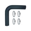 2" Gasoline Fuel Filler Neck Hose with 4 Clamps - 15 7/8" Length Gas Tank Hose Replacement (45 Degree)