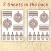 S.A.V.I 2 Sheets - Henna Mehendi Temporary Tattoo Stickers, Waterproof, Natural Color, 21x15cm