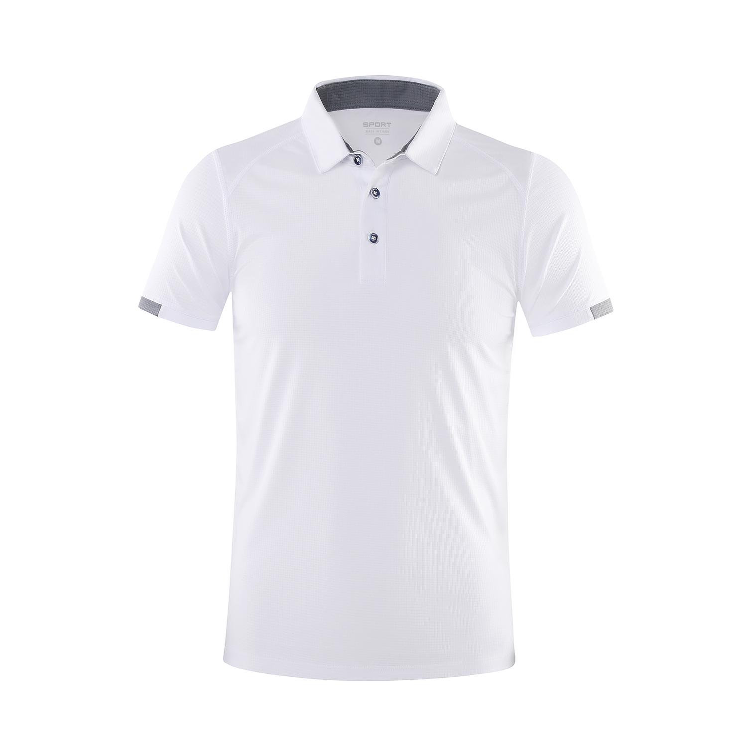 Quick Drying Short Sleeved Polo Shirt Golf Breathable Lapel Sports Short Sleeved 8-Color Large XS белый