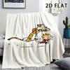 1Pc Calvin and Hobbes Print Flannel Blanket, High quality Comfortable for All Seasons, Home Decor, Warmth and Comfort, Perfect for Christmas Gifts