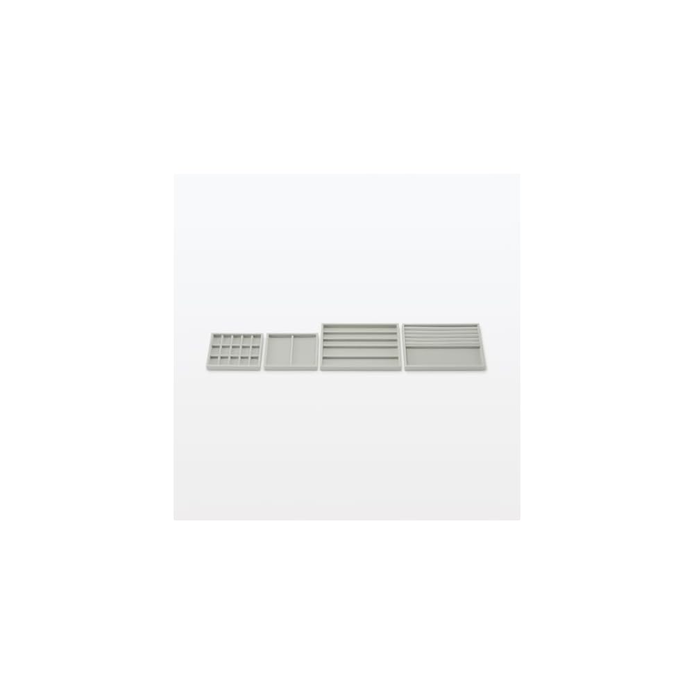 MUJI Stackable Velour Case for Necklaces / Acrylic Case, Gray, 235cm (W) x 155cm (D) x 25cm (H),