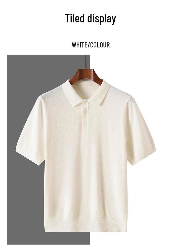 2025 Spring/Summer Andy Velvet Men's Knit Polo Minimalist Pullover Short Sleeve T-shirt