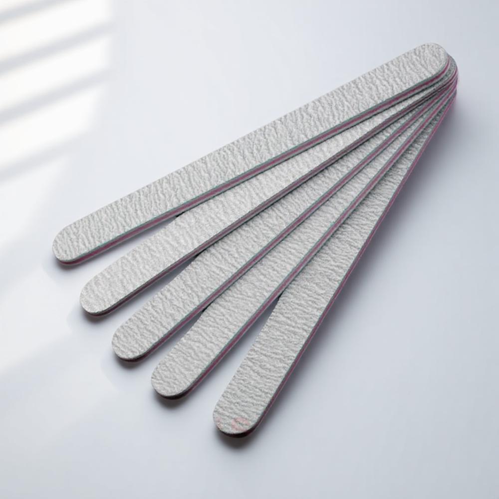 5PCS Manicure Tools Purple Core Gray Sanding File Half Moon Prong Straight Wide Nail Files