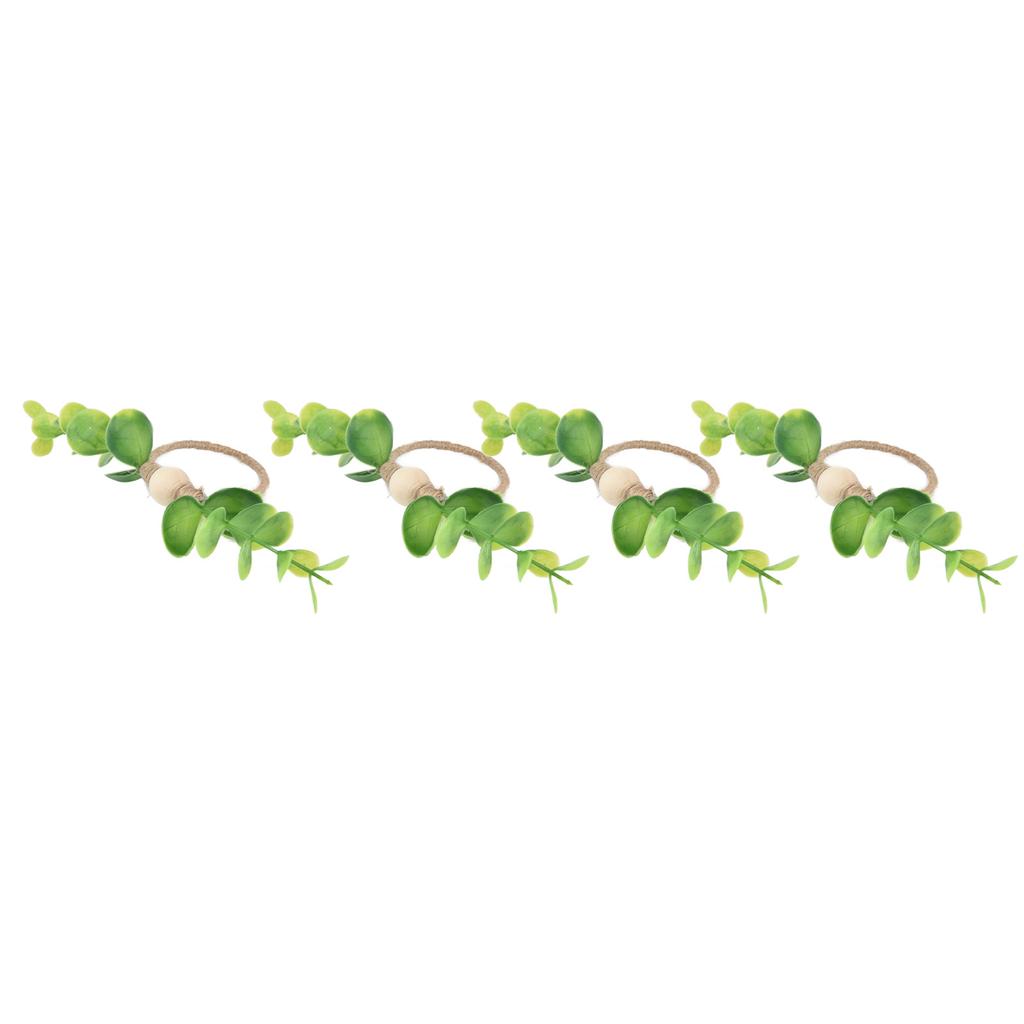 4Pcs Napkin Rings Simple Decorative Handicraft Leaf Flower Napkin Rings for Weddings New Years Parties