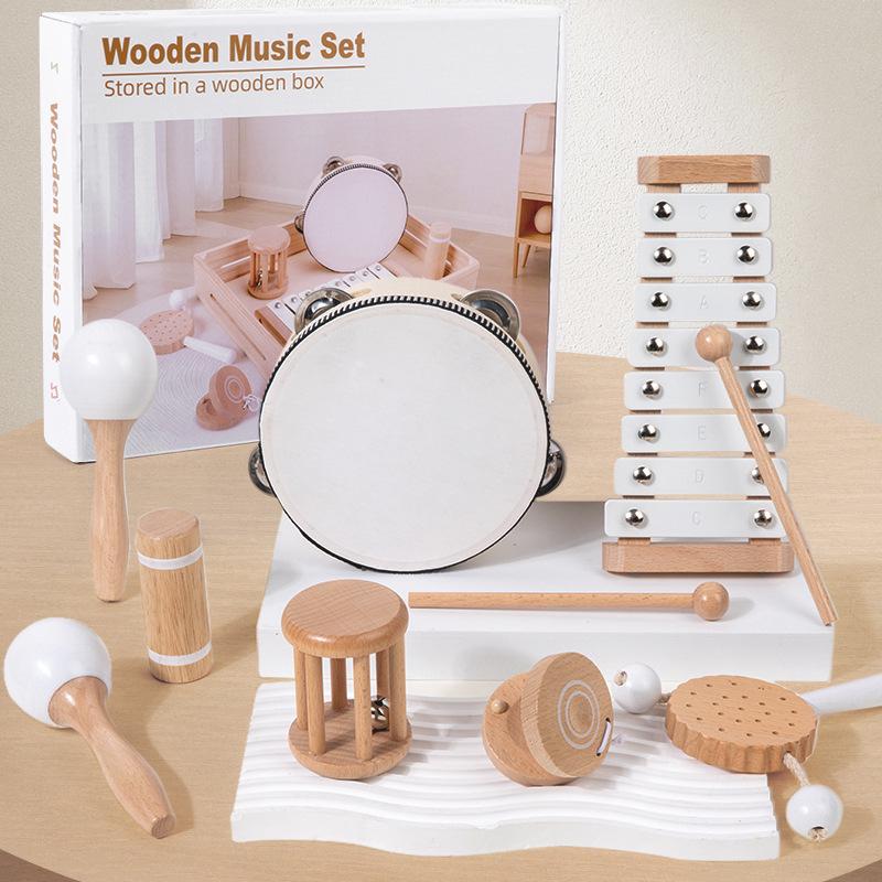 

Small Maraca: Raw Wood Baby Grasping Toy for Early Education