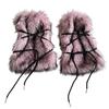 Women's Winter Faux Furs Leg Warmers with Adjustable Crisscross Ties for Textured Cold-Weather Layering and Boot-Top Looks