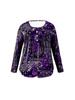 Elegant Plus Size Paisley V-Neck Button Top for Women