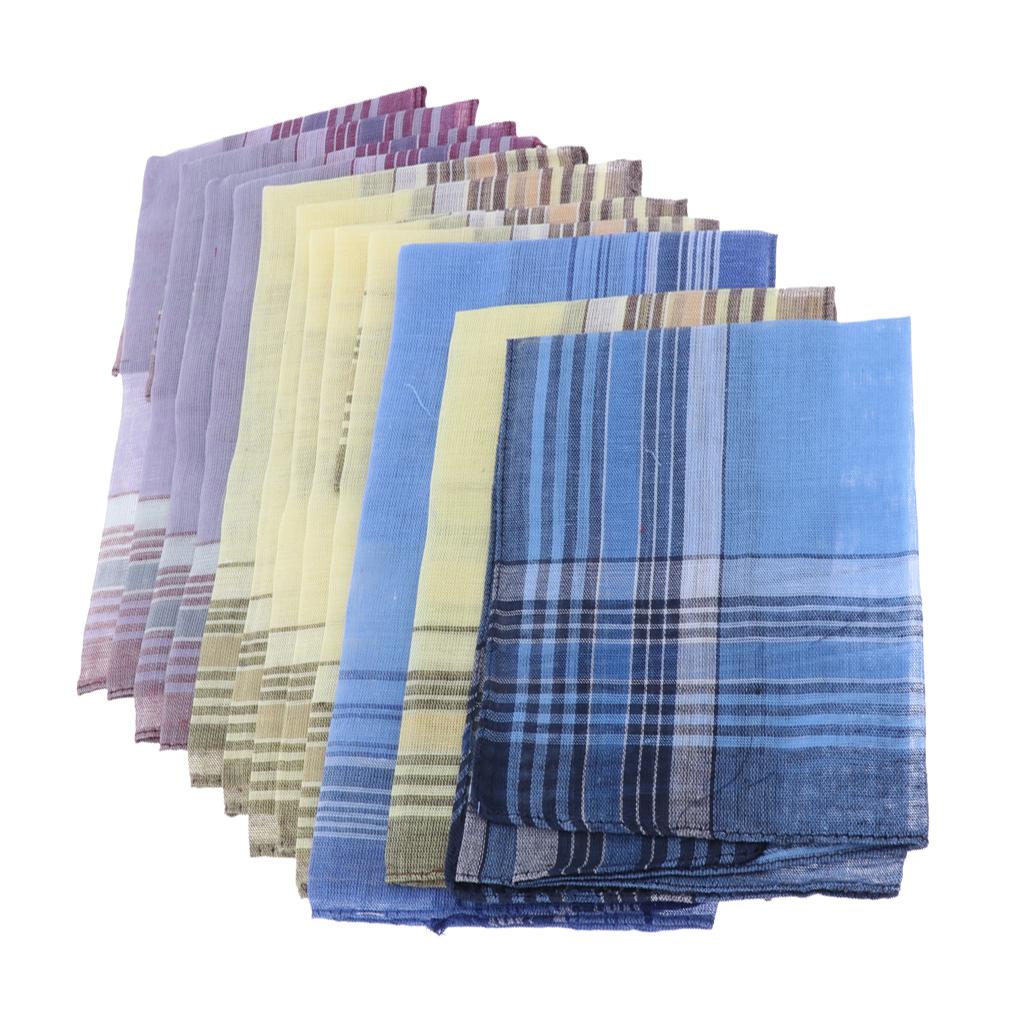 24 Packs Polyester Men' of Square Classic Pattern Hanky Hankerchiefs