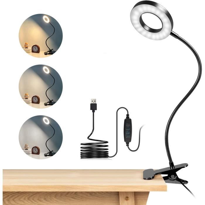 Lampe de Bureau - 48 LED - Flexible 360° - 3 Modes d’Éclairage - 10 Niveaux de Luminosité