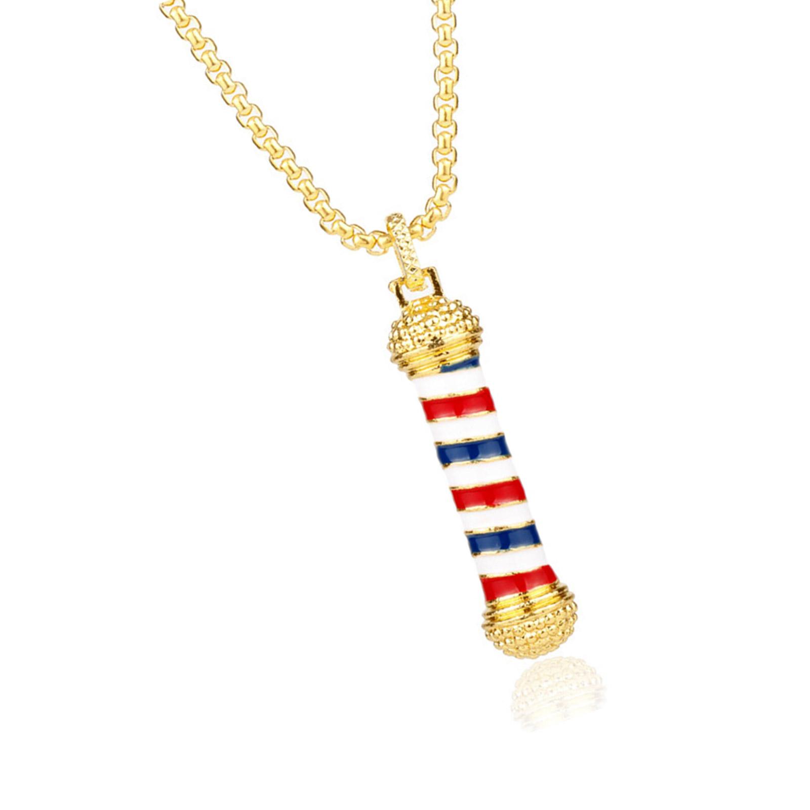 

Unique Designs Barber Poles Pendant Necklace for Barbers and Hair Enthusiasts with Electroplated Finish Casual Wear