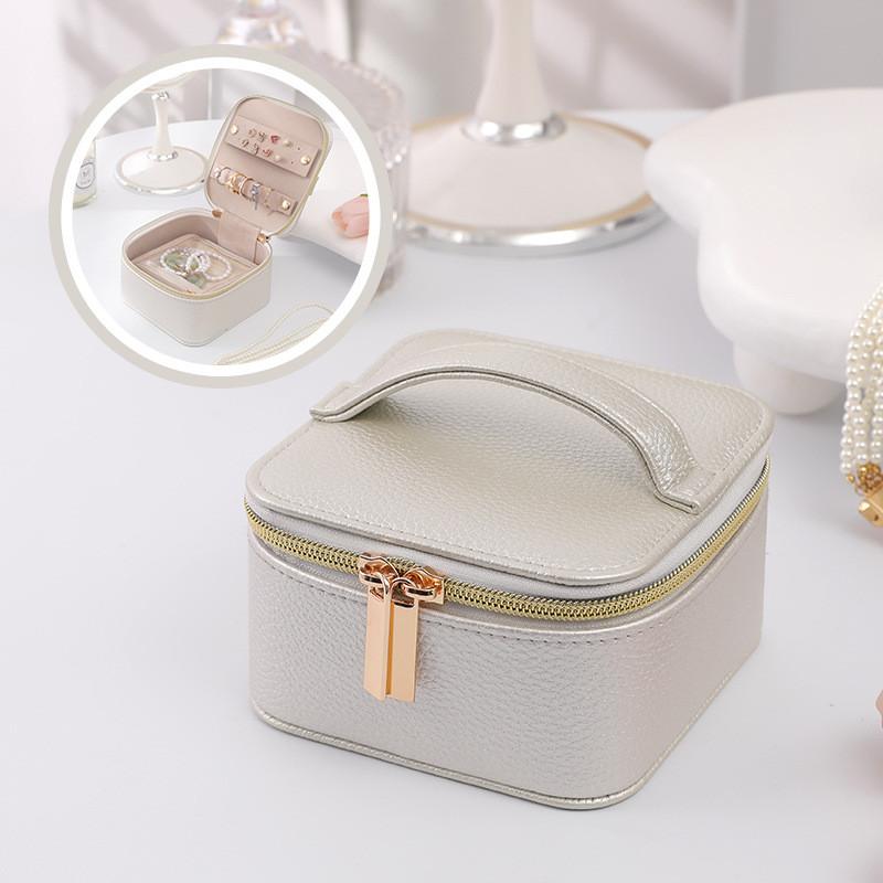 Minimalist Leather Jewelry Organizer With Multiple Compartments For Travel And Gift Giving