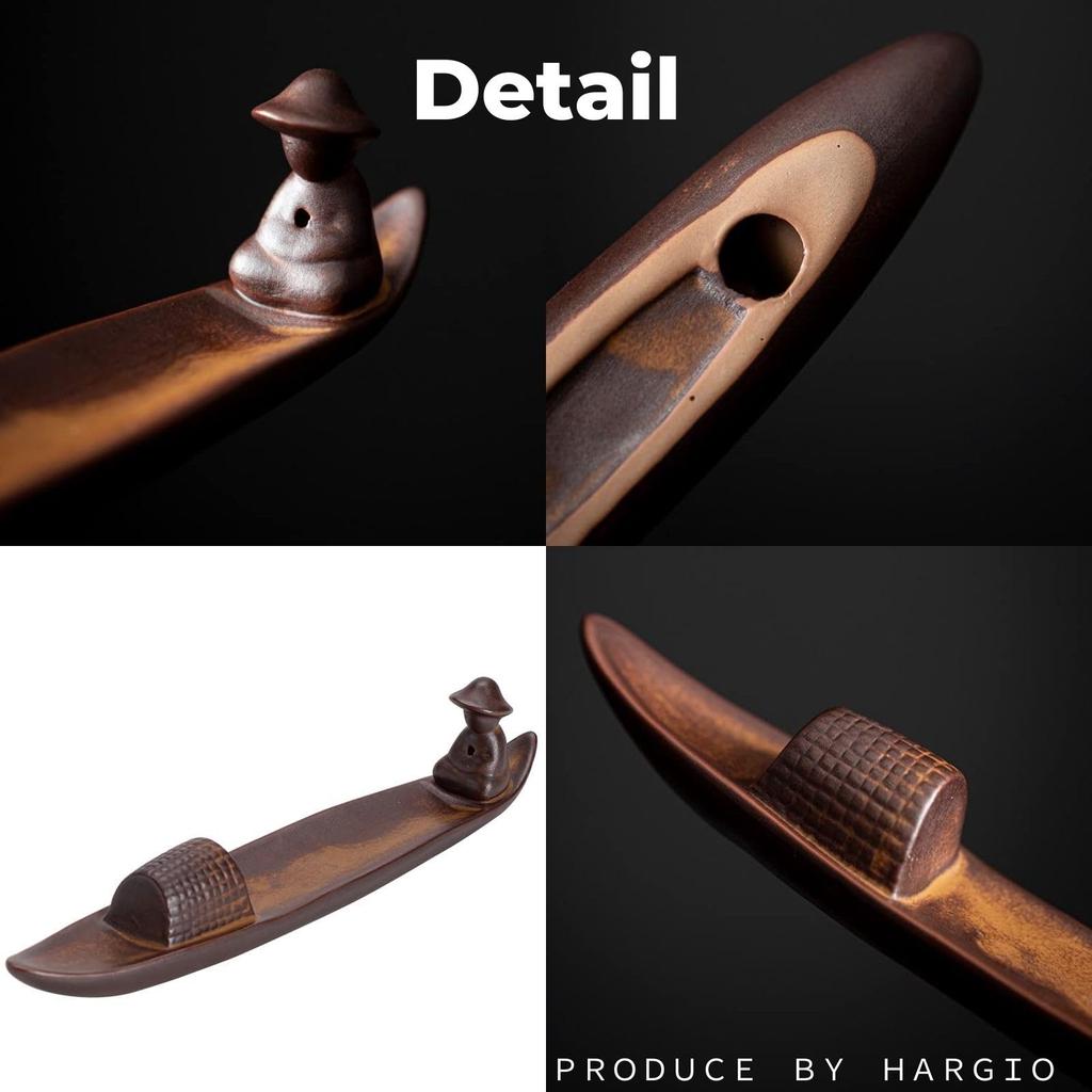 Harujio Incense Holder, Stylish Incense Burner for Buddhist Altars, Incense Holder, Incense Plate, Angled, Fisherman, Boat Design, Stylish, Ash-Free,