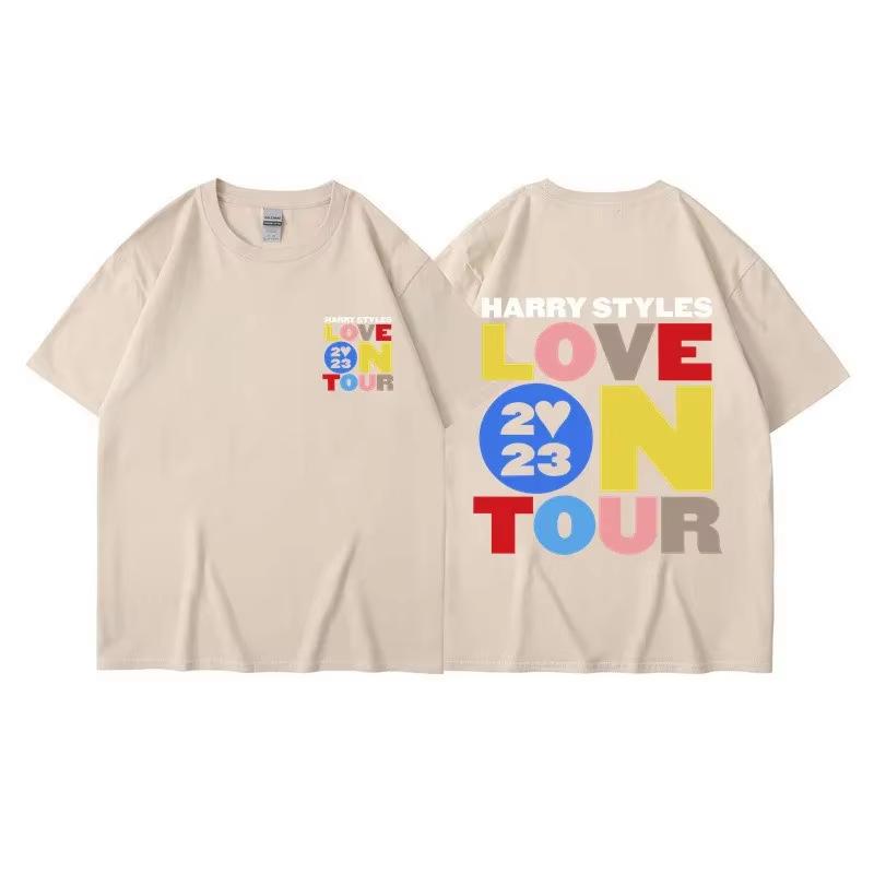 Harry Styles Love on Tour Summer Mens Tshirt Short Sleeve Y2K HipHop Street Casual Fashion Mens Wear M