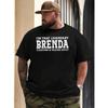 Graphic Men's T-Shirt - Plus Size Big & Tall Oversized Cotton Tee Black with Print Design Street Trending Style Casual Tee Comfortable Round Neck