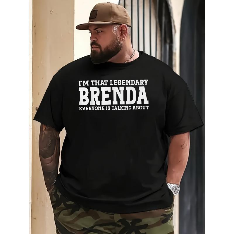 

Мужская футболка с принтом - Большой размер Big & Tall Свободная хлопковая футболка Черная с рисунком Уличный трендовый стиль Повседневная футболка Удобный круглый вырез S чёрный