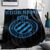 1PC Custom Name Club Brugge Kv Patterned Flannel Blanket Suitable For All Seasons for Home Decor Warmth and Comfort Gifts Holiday Present