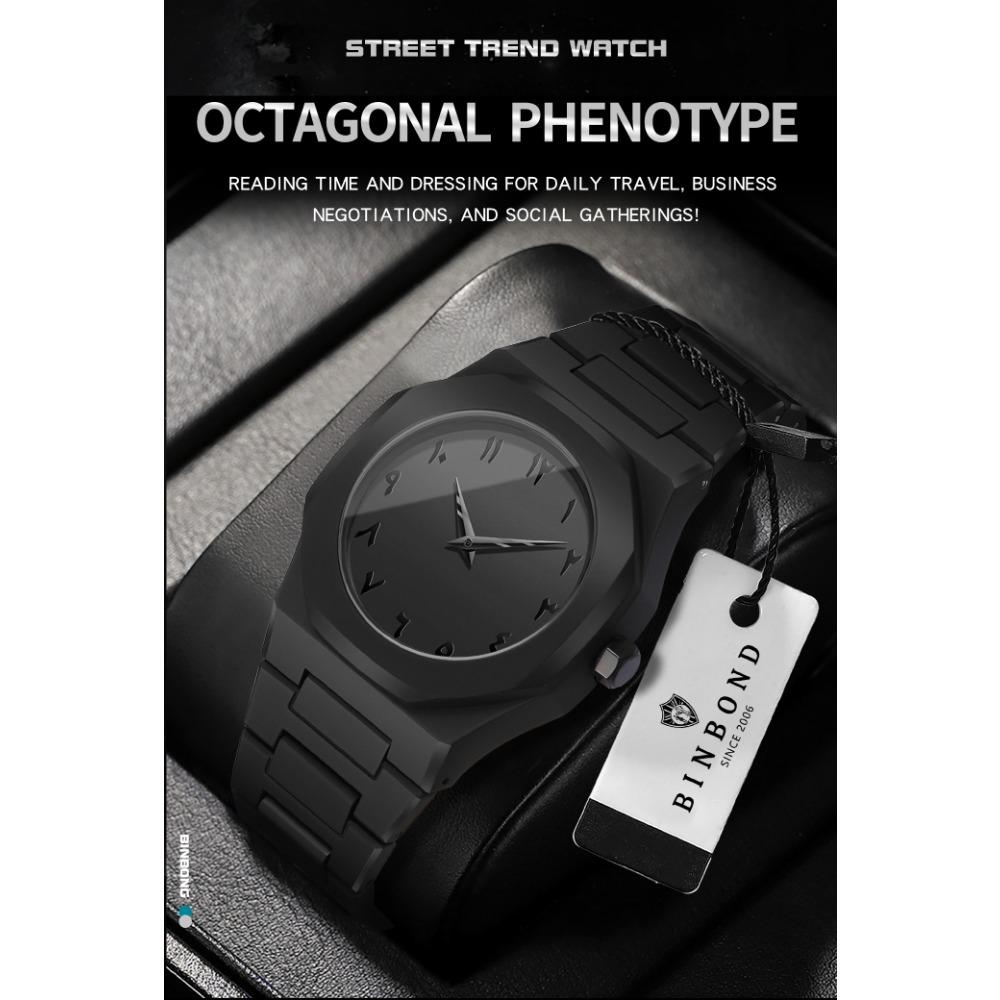 BINBOND Men's Luxury Quartz Wristwatch Waterproof Sport Fashion Casual Business Watch For Men Top Brand Men's Watches