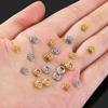 18K Gold Plated Segmented Hollow Wheel Flower Bead Caps Bracelet Necklace Crafts Round Bead Cap DIY Jewelry Making Accessories