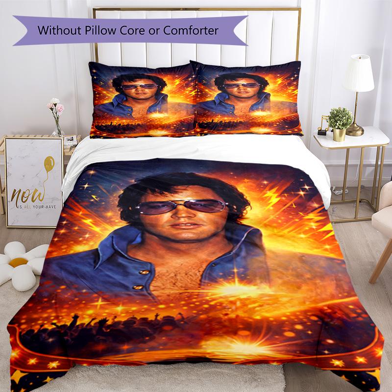 Elvis Presley Comforter Cover Set Perfect For Guest Room Machine Washable Perfect Gift For Friends Family
