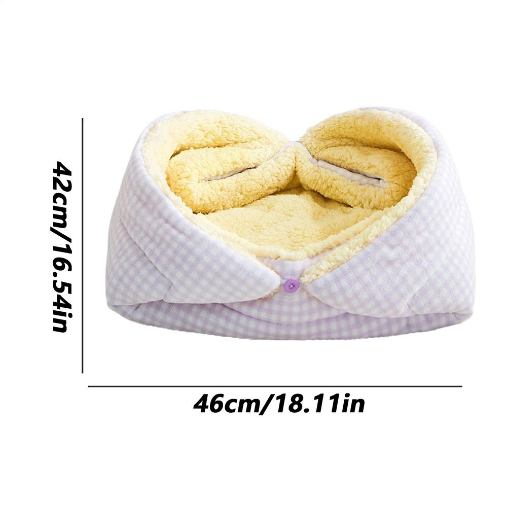 

Cat Nest Cave Sleeping Nest Foldable Thickened Pet Mat Pad for Calming Outdoor Animal Travel Winter Small Dogs Kitten L фіолетовий