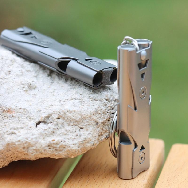 2 Pcs Emergency Whistles Portable Double Tube Whistles Outdoor Survival Whistles