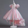 Klavier-Recital-Kleider für Mädchen, Geburtstags kleider, Kleider mit Puffärmeln für Kinder, Laufstegkleider für Blumenmädchen mit Schleppen