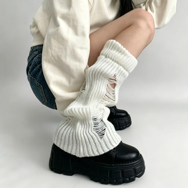 Womens Mid-Calf Knit Leg Warmers Stack Socks Casual Fashion Ribbed Cuffed Sock Covers