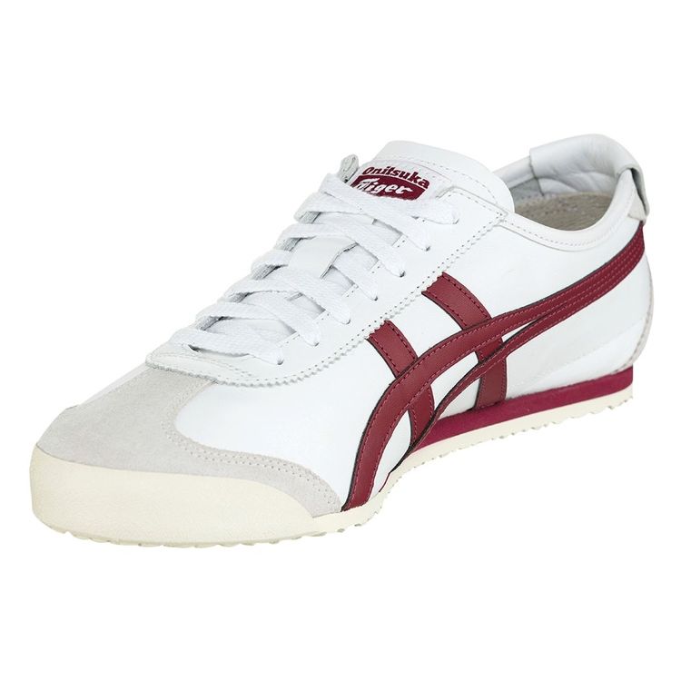 ONITSUKA TIGER Scarpe da ginnastica unisex Mexico 66 bianche bordeaux D4J2L-0125