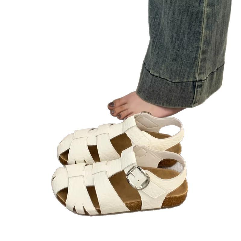 Retro hollow bag head sandals women's summer new versatile woven flat-bottomed casual sandals