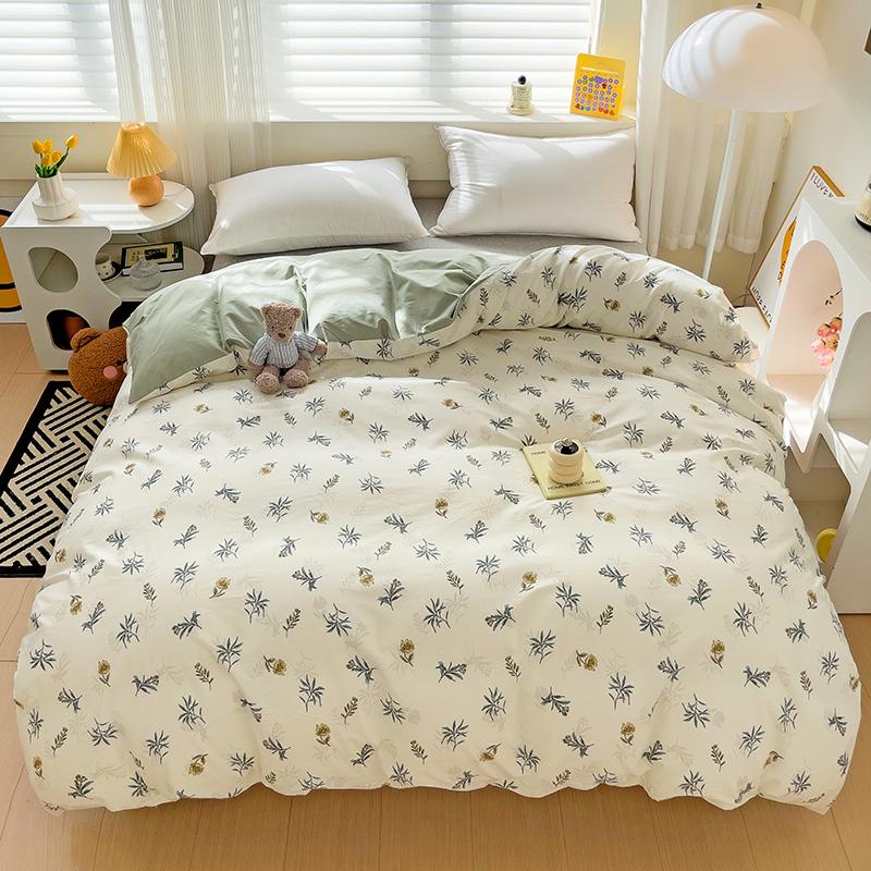 1Pc Pastoral Floral Duvet Cover Colorful Flowers 100% Cotton Skin-friendly Breathable Comforter Cover for Kids Teens Adults