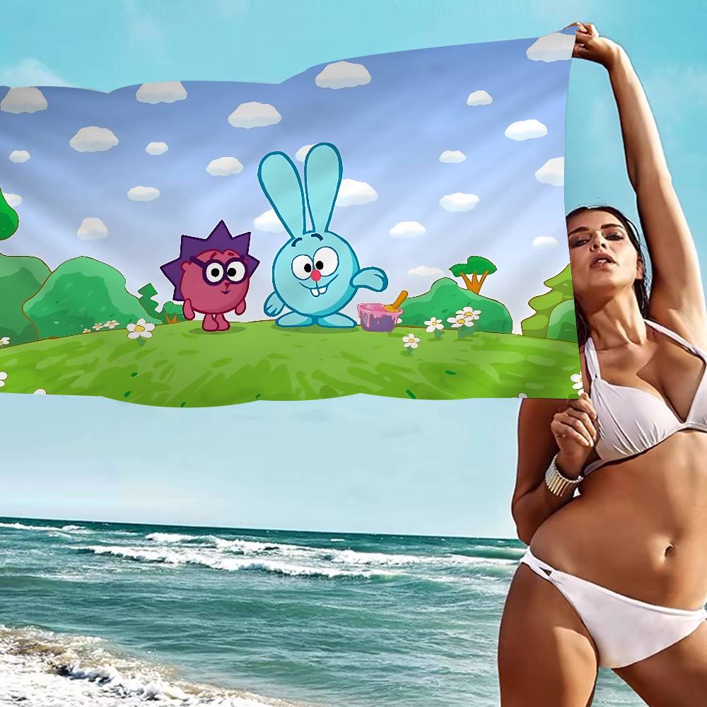 Popular S-Smeshariki Animation Anime Beach Swimming Towel Soft Absorbent Washcloth Children's Gifts For Kids Travel Camping Gym