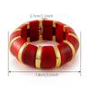 Vintage Punk Acrylic Elastic Rope Thick Wide Bracelet  Charm Bangles Temperament Jewelry For Women
