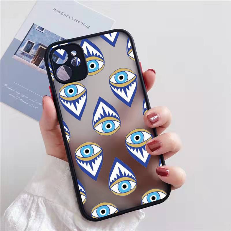 

Чехол для телефона Lucky Eye Blue Evil Eye Print матовый прозрачный для iPhone 7 8 11 12 13 plus mini x xs xr pro max iphone 13 mini