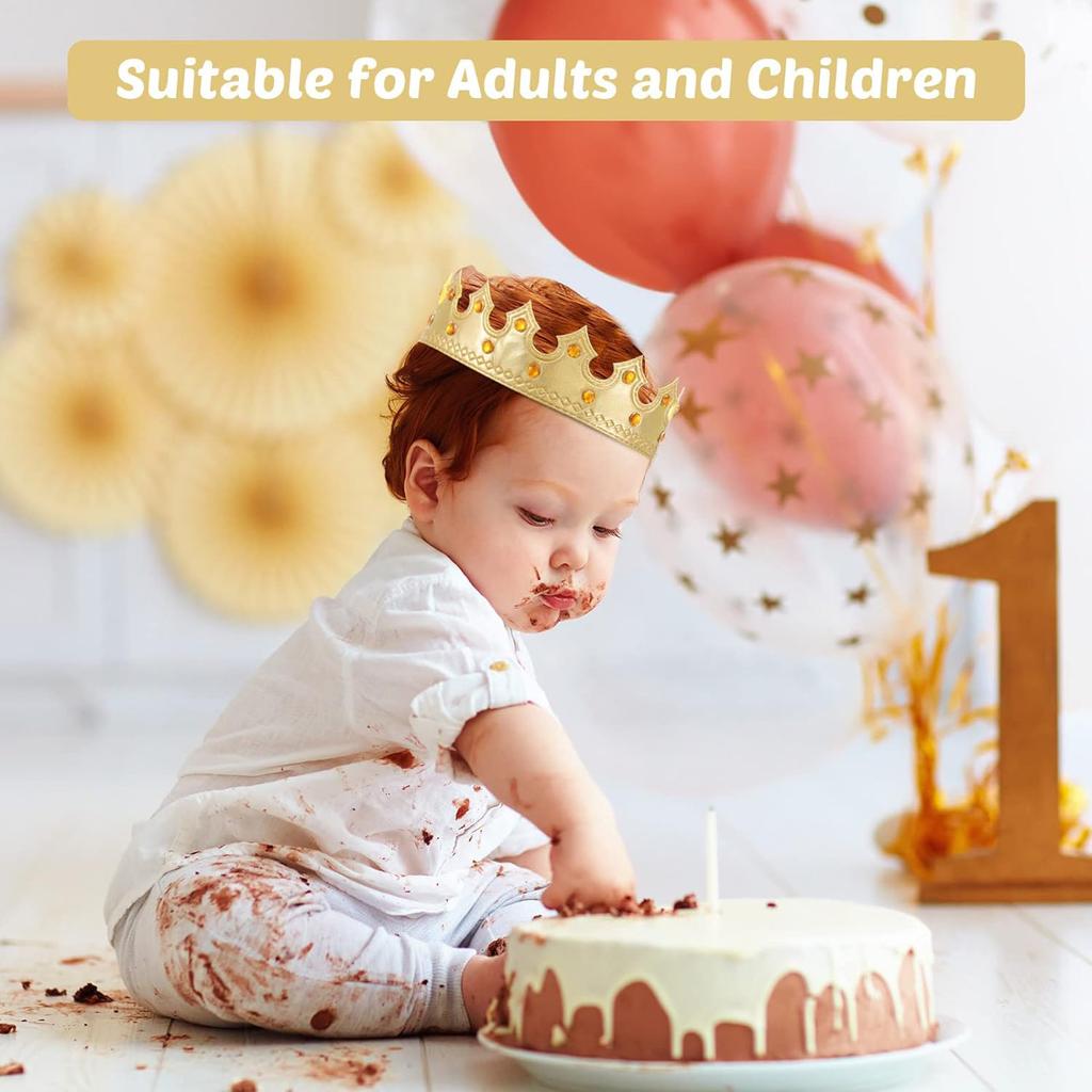 4 szt. Dziecięca Korona Króla na Imprezę Złota Korona na Urodziny Korona Króla Kapelusz Złoty Kostium na Baby Shower Imprezę Rekwizyty do Zdjęć Akcesorium